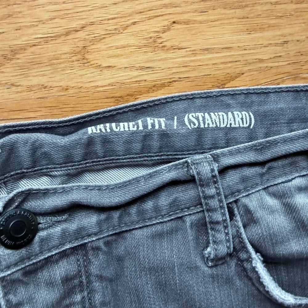 Crooks & Castles Denim Works Ratchet Fit Standard Grey Straight Leg Jeans 34x32